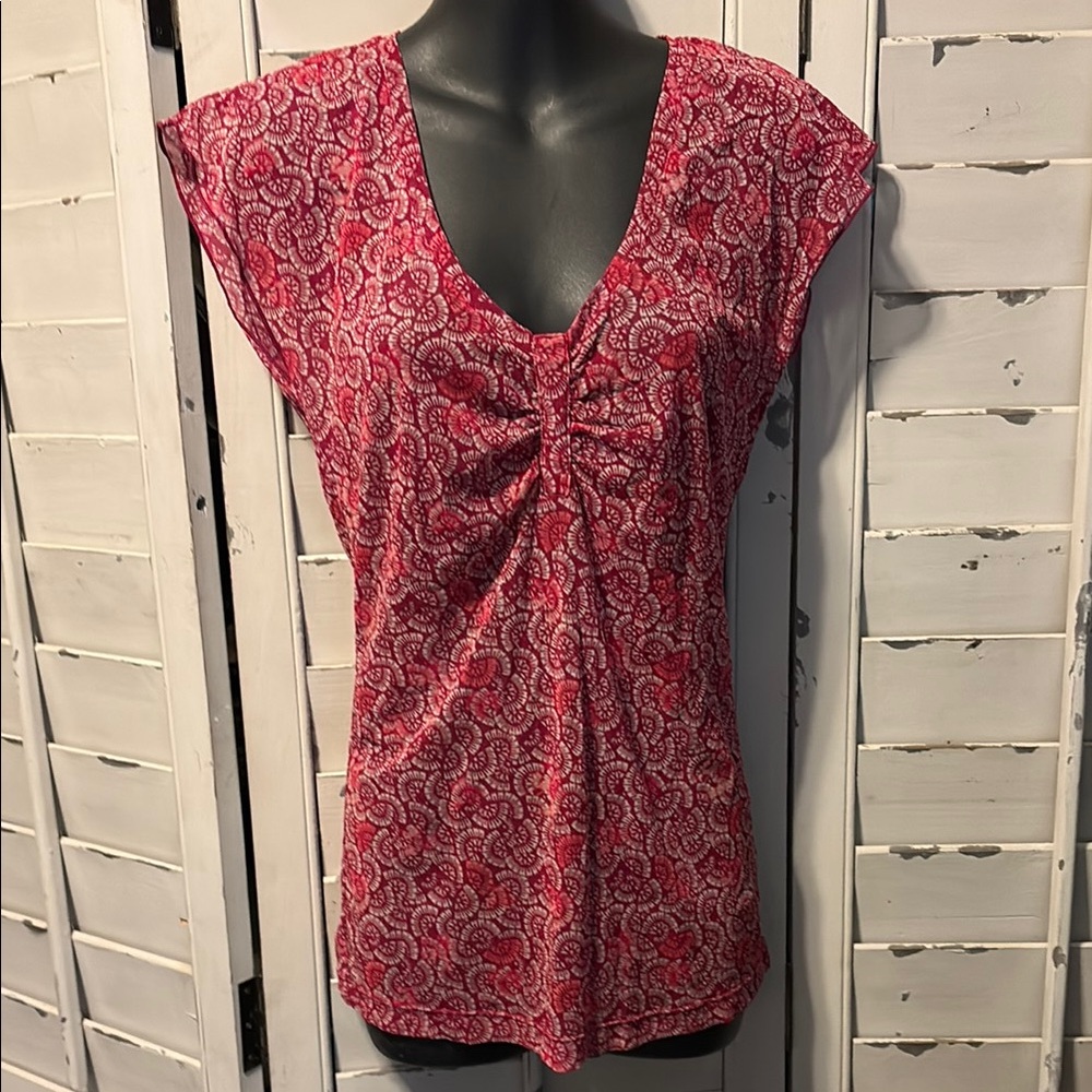 Mexx Red and Black Ruched Blouse